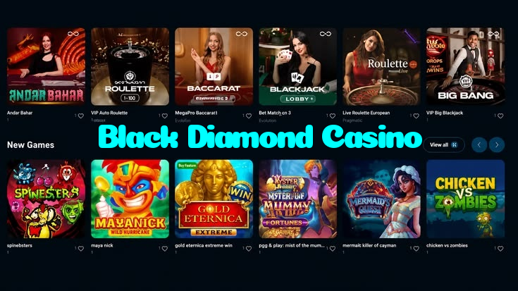 Black Diamond Casino casino presented on mobile device in Pakistan with slots and live games